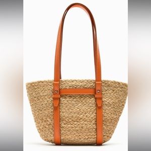 Zara Jute Midi Tote NWOT